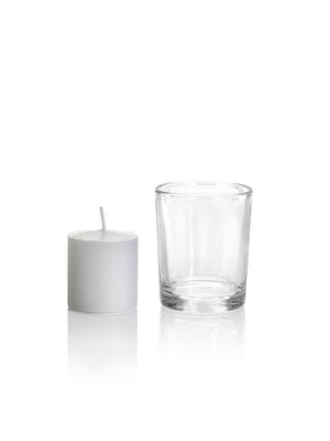 Set of 72 10hr Votive Candles & Candle Holders