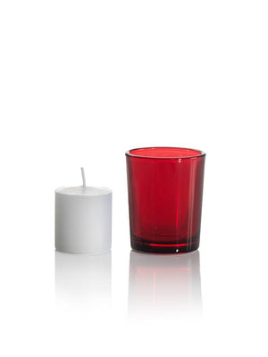 Set of 72 10 hour Votive Candles & Candle Holders