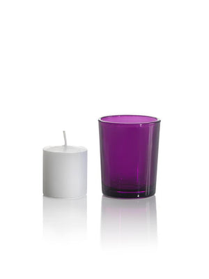 Set of 72 10 hour Votive Candles & Candle Holders