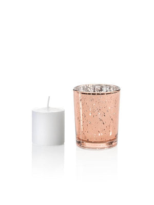 Set of 72 10hr Votive Candles & Metallic Candle Holders