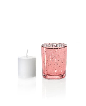 Set of 72 10hr Votive Candles & Metallic Candle Holders