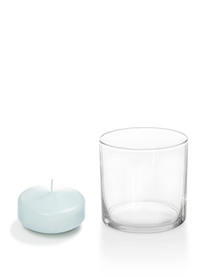 Set of 36, 2.25" Floating Candles & Cylinder Candleholders