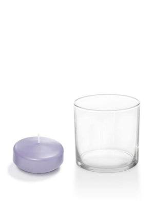 Set of 36, 2.25" Floating Candles & Cylinder Candleholders