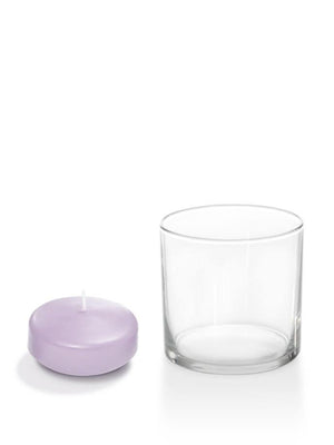 Set of 36, 2.25" Floating Candles & Cylinder Candleholders