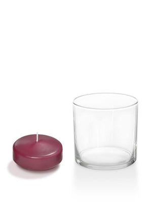 Set of 36, 2.25" Floating Candles & Cylinder Candleholders