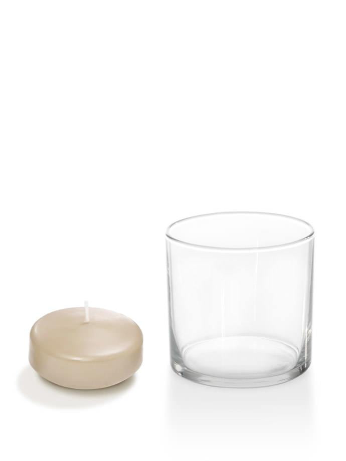 Set of 36, 2.25" Floating Candles & Cylinder Holders