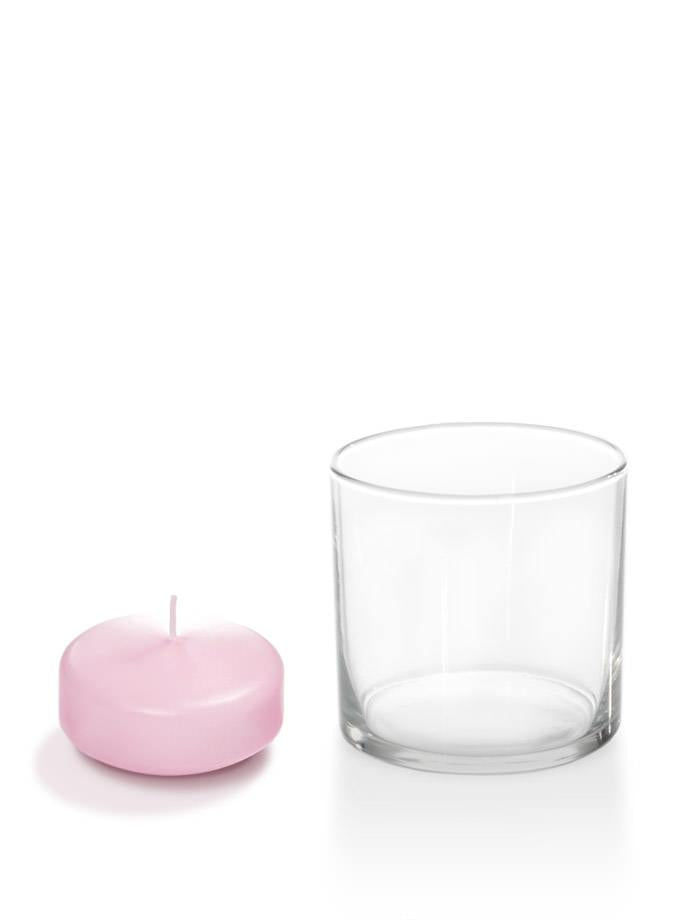 Set of 36, 2.25" Floating Candles & Cylinder Holders