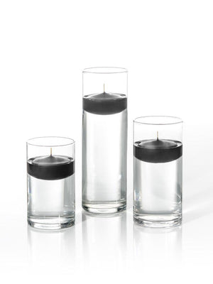 3" Floating Candles & Cylinder Vases, Set of 18