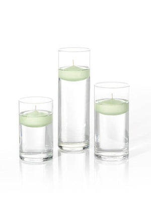 3" Floating Candles & Cylinder Vases, Set of 18