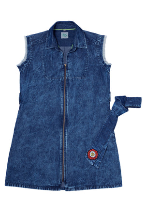 Feathering Solo Denim Dress