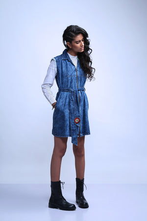 Feathering Solo Denim Dress