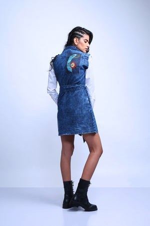 Feathering Solo Denim Dress