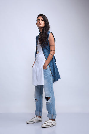 Feathering Solo Denim Dress